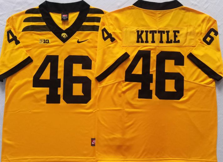Men Iowa Hawkeyes #46 Kittle Yellow Nike 2025 NCAA Jersey
